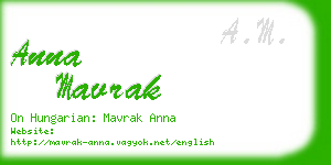 anna mavrak business card